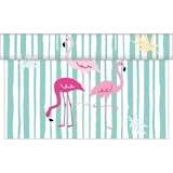 thumbnail of Sovie HOME Tischläufer Flamingo aus Linclass® Airlaid 40 cm x 4,80 m, 1 Stück - Türkis Flamingo Sommer Party