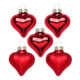 thumbnail of Christbaumschmuck Mini-Weihnachtskugeln Herz 4 cm rot 8 Stück