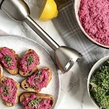 thumbnail of KLAMER Stabmixer Set 800 Watt, 4 in 1 Pürierstab Edelstahl mit stufenloser Geschwindigkeit und Turbo-Funktion