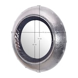 thumbnail of Wandspiegel 74 cm Metall Design Hängespiegel Silber, Aluminium Dekospiegel Rund mit Rahmen Hammerschlag, Spiegel Wand Groß, Flurspiegel