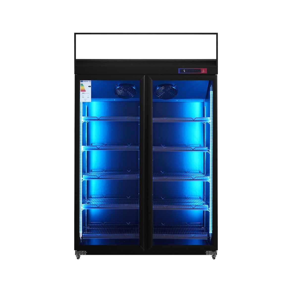 Gasfrit- Armario expositor para bebidas refrigerado 2 puertas SUBZERO 1253 x 750 x 2080 mm 1300 litros  refrigeración ventilada Luz led colorida