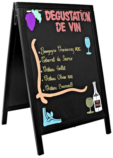 Securit® Duplo tableau de trottoir avec cadre en pin laqué