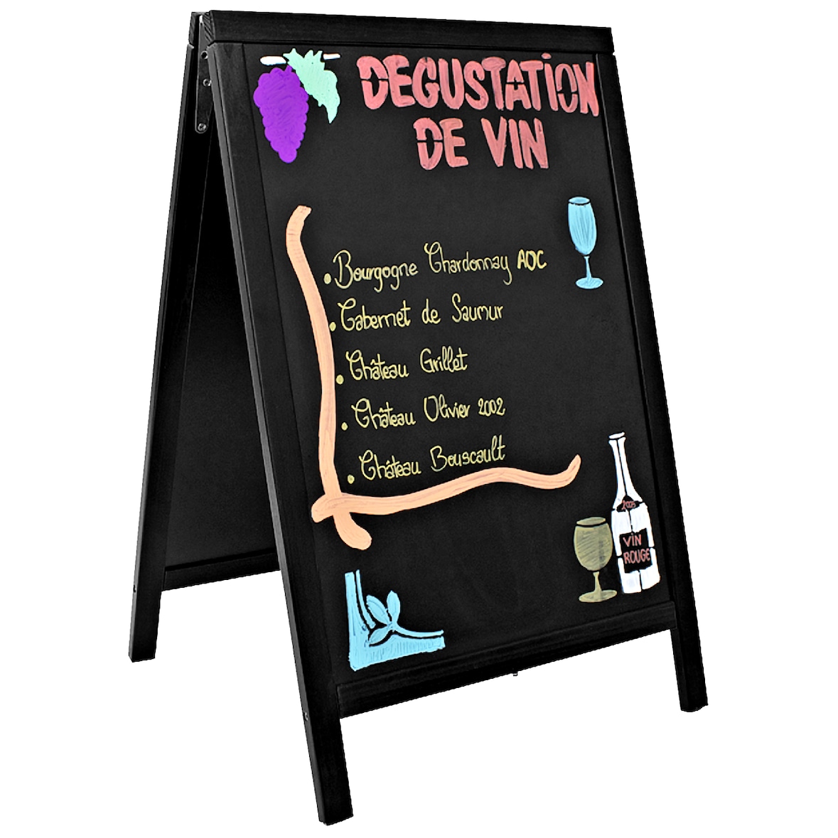 Securit® Duplo tableau de trottoir avec cadre en pin laqué