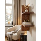 thumbnail of Wandregal 58x60x15 cm Sheesham Massivholz Baum-Form Hängeregal Modern, Großes Design Schweberegal, Regal Hängend Wohnzimmer, Bücherregal Wand