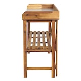 thumbnail of Table à planter HWC-L18, table de jardinage, table à fleurs, étagère à plantes, pliable, en bois d'acacia, certifiée MVG, marron