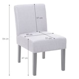 thumbnail of Set van 6 eetkamerstoelen HWC-F61, lounge stoel, stof/textiel ~ donkergrijs