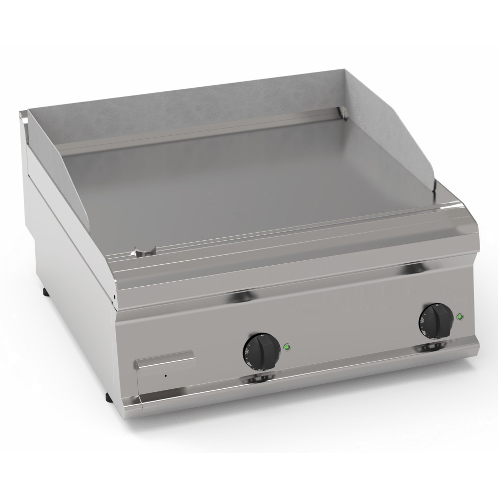 Elektro-Grillplatte glatt hartverchromt mit 2 Heizzonen Tischgerät