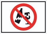 thumbnail of Schild Glas verboten Symbol A4 Rückseite selbstklebend