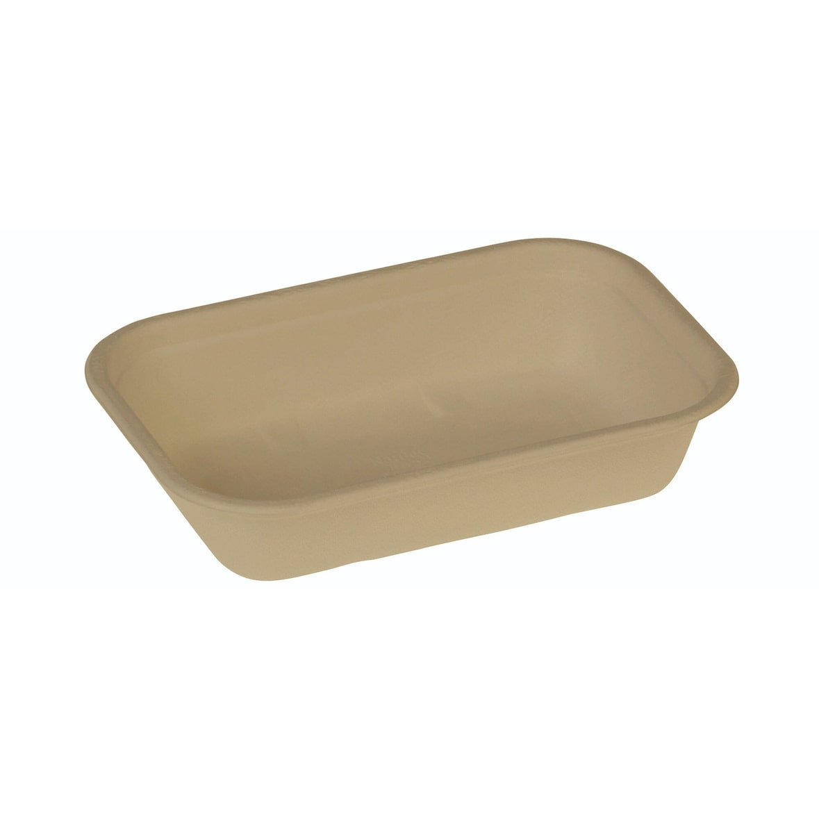 WISEFOOD 250 Stück - Zuckerrohr Schale rechteckig nature - 850ml - 229x153x50mm Bagasse