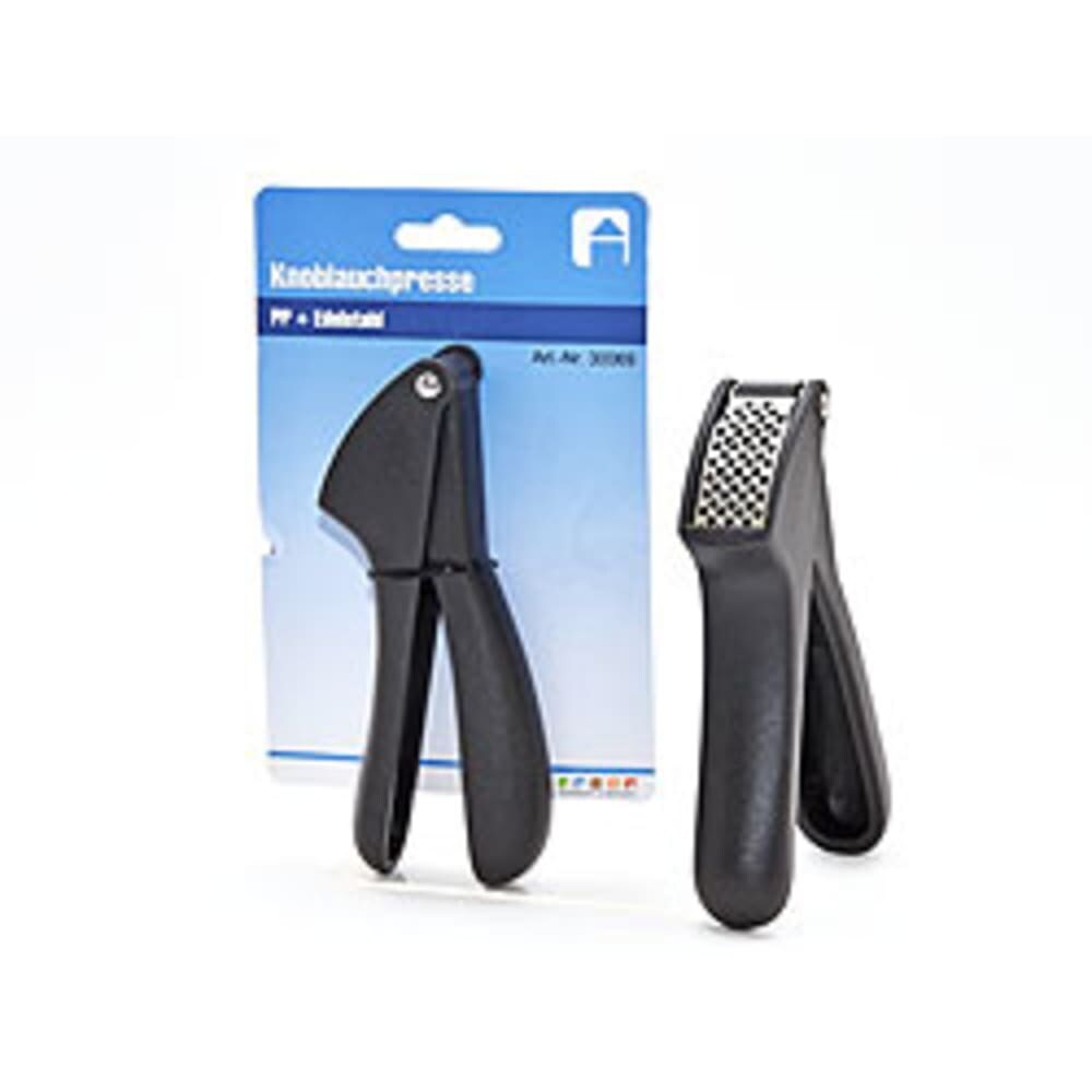 Knoblauchpresse Zerkleinerer - Robuste Edelstahl/Kunststoff Küchenpresse - Grau 1 Stück - Ergonomisch 160x45x30mm für einfaches Pressen