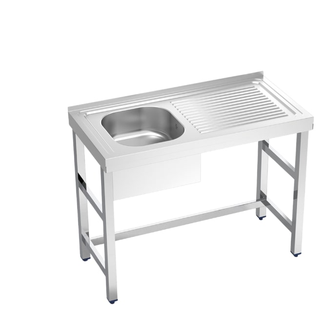 Gasfrit - Fregadero industrial seno y escurridor 1200 x 600 x 850