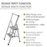 thumbnail of WENKO Alu-Design Klapptrittleiter 2-stufig Silber
