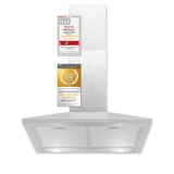 thumbnail of Exquisit Dunstabzugshaube KH60-8.3 | Kaminhaube | Energieeffizienklasse B | Edelstahl | 60cm breit | Wandmontag | Aktivkohlefilter