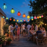 thumbnail of LED Solar Mini Gartenlampion D: 7cm Party Balkon Terrasse Laterne pink
