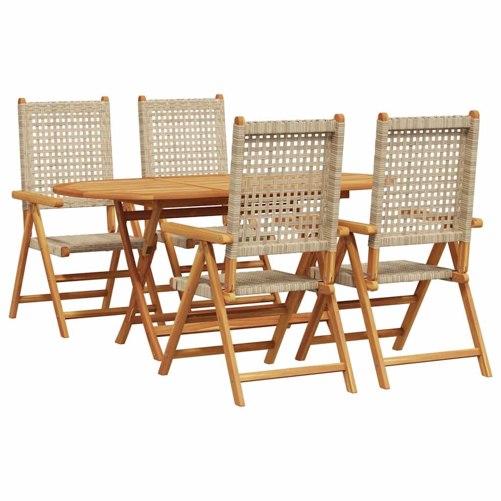 vidaXL Garten Essgruppe 5 pcs Beige