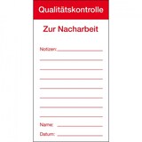 thumbnail of Aufkleber I Qualitätsaufkleber Qualitätskontrolle-Zur Nacharbeit, Folie, selbstklebend, 80x150mm I 100 Stk