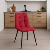 thumbnail of CHEFGASTRO 4er Set Esszimmerstuhl SAO PAULO Stoff HxBxT 84x45x55cm Stoff Rot Küchenstuhl