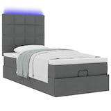 thumbnail of vidaXL Ottoman-Bett mit Matratze & LEDs Dunkelgrau 100x200 cm Stoff