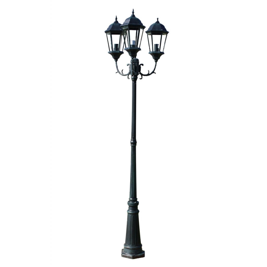 Helloshop26 - Dreifache Außenstehleuchte 230 cm grün-schwarz dekorative Leuchte 2402089
