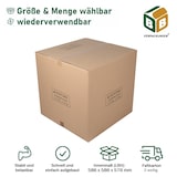 thumbnail of 150x Faltkarton 600x600x600mm Amazon FBA Heavy Mark braun Versandkarton DHL-Paket BB-Verpackungen
