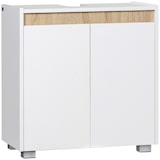 thumbnail of kleankin mueble para debajo del lavabo armario de suelo para baño armario bajo con 2 puertas y almacenamiento interior antivuelco 57x33x60 cm blanco