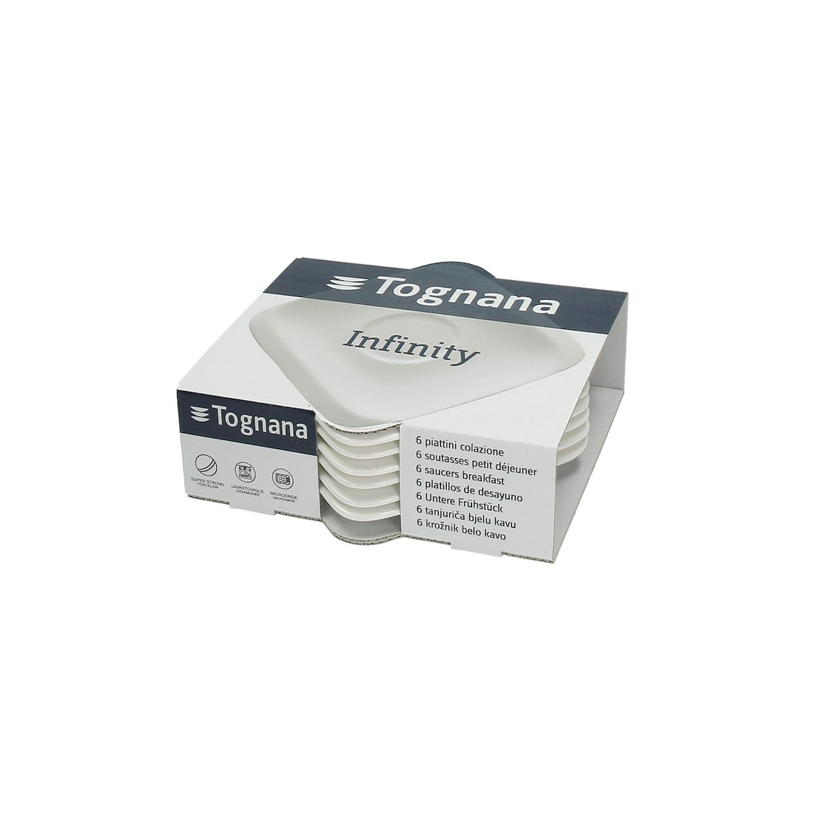 Tognana Soucoupe à déjeuner Infinity écru x 6