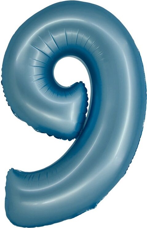 XL Folienballon blau matt Zahl 9
