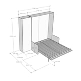 thumbnail of Cama doble plegable Kentaro de 160 cm con sofá y columna de nogal, azul claro