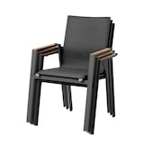 thumbnail of METRO PROFESSIONAL Silla de exterior con reposabrazos en madera, aluminio/tejido sintético, negro