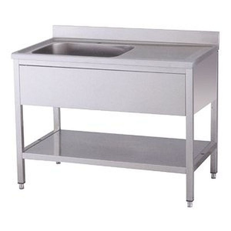 Spültisch 1 Becken links mit Aufkantung B 140cm