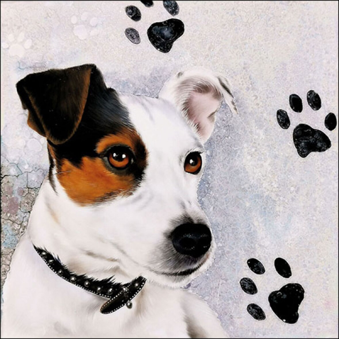 20 Servietten Papier 33x33cm 3-lagig - hochwertige Einweg Papierservietten Hund Motiv Jack Russell Pfoten Partyservietten Tiermotiv Tischdeko Hunde