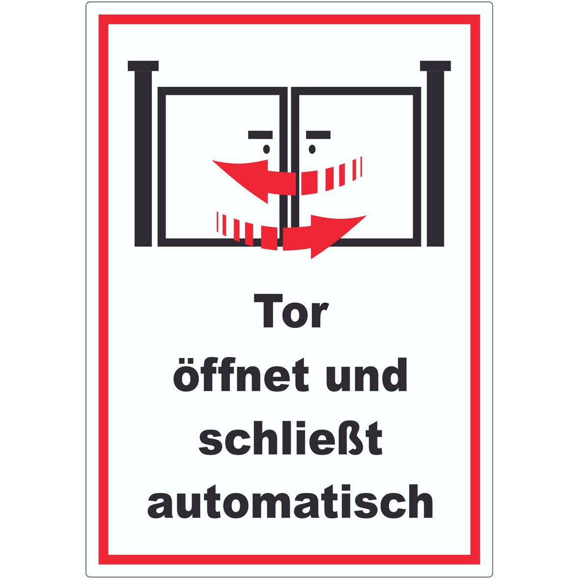 Tor öffnet und schließt automatisch Aufkleber A7 (74x105mm)