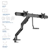 thumbnail of ACT AC8344 Premium Dual Monitorarm | Gasveer | Crossbar | 2 monitoren tot elk 32"en 9Kg | VESA | Kantelen/Roteren/Zwenken | Zwart
