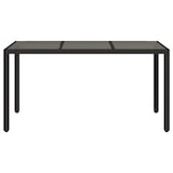 thumbnail of vidaXL Gartentisch mit Glasplatte Schwarz 150x90x75 cm Poly Rattan