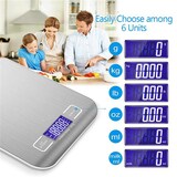 thumbnail of Intirilife Digitale Küchenwaage in SILBER - 20.5 x 16.5 x 3 cm - 5kg Elektronische Waage für die Küche mit Tara Funktion mit LCD-Display