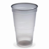 thumbnail of 25x Mehrwegbecher Pfandbecher rauch-grau transparent PP Eichstrich 0,5 l O 9,5 cm