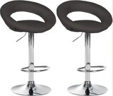 thumbnail of CHEFGASTRO 2er Set Barhocker IGUAZU Stoff Chrom HxBxT 77x52x47cm Stoff Dunkelgrau Barstuhl