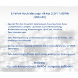 thumbnail of 2x XCell IFR 14500 AA Solar Akku LiFePO4 3,2V 600mAh