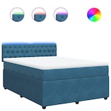 thumbnail of vidaXL Boxspringbett mit Matratze Blau 140x200 cm Samt