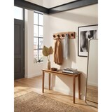 thumbnail of Design Wandgarderobe Akazie Massivholz / Metall 60 x 17 x 9 cm, Hakenleiste Flurgarderobe Wand, Garderobe