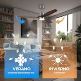 thumbnail of Yoevu Helix nogal - Ventilador de techo inteligente, compatible con Alexa, Luz LED regulable, 6 velocidades silenciosas, control por App, mando y voz