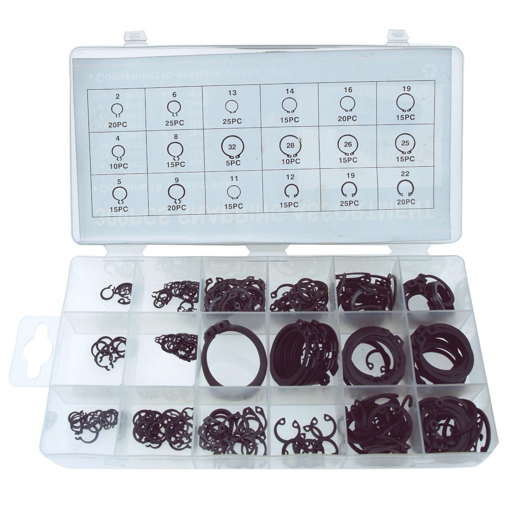 Coffret 300 pcs Circlips D. 2 à 32 mm Fixation Intérieure et Extérieure - 833083 - Beast