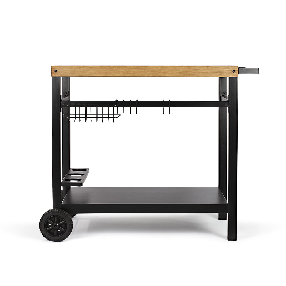 LIVOO chariot pour plancha noir/bois gs131