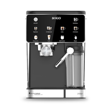 Macchina Caffè Espresso 4 in 1 Digitale 20 Bar – Montalatte Cappuccino, Cialde ESE, Macinato, Pompa Ital. Thermoblock