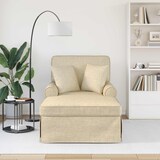 thumbnail of vidaXL Chaise Lounge met Rok met kussen Crème 91 x 157 x 91 cm Stof