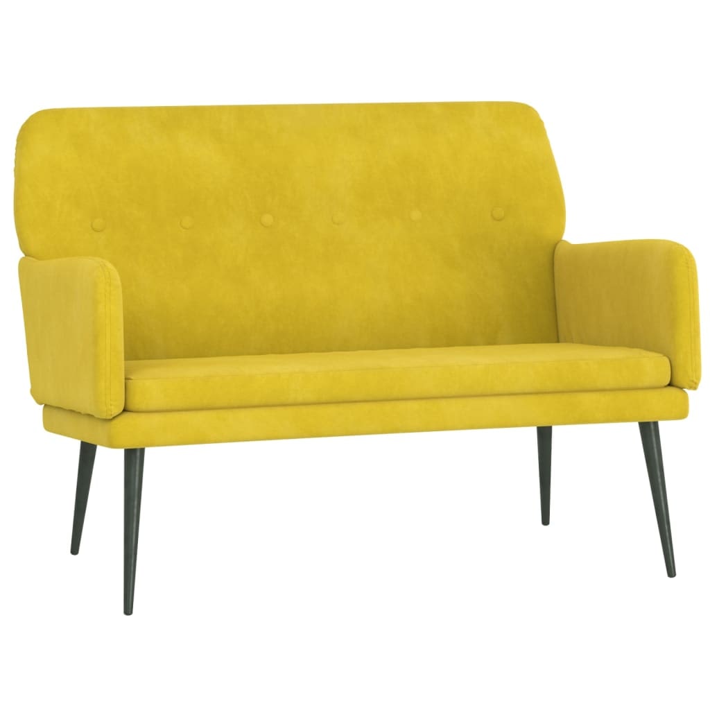 Helloshop26 - Bank/Sitzbank 108 x 79 x 79 cm gelber Samt 02_0010696