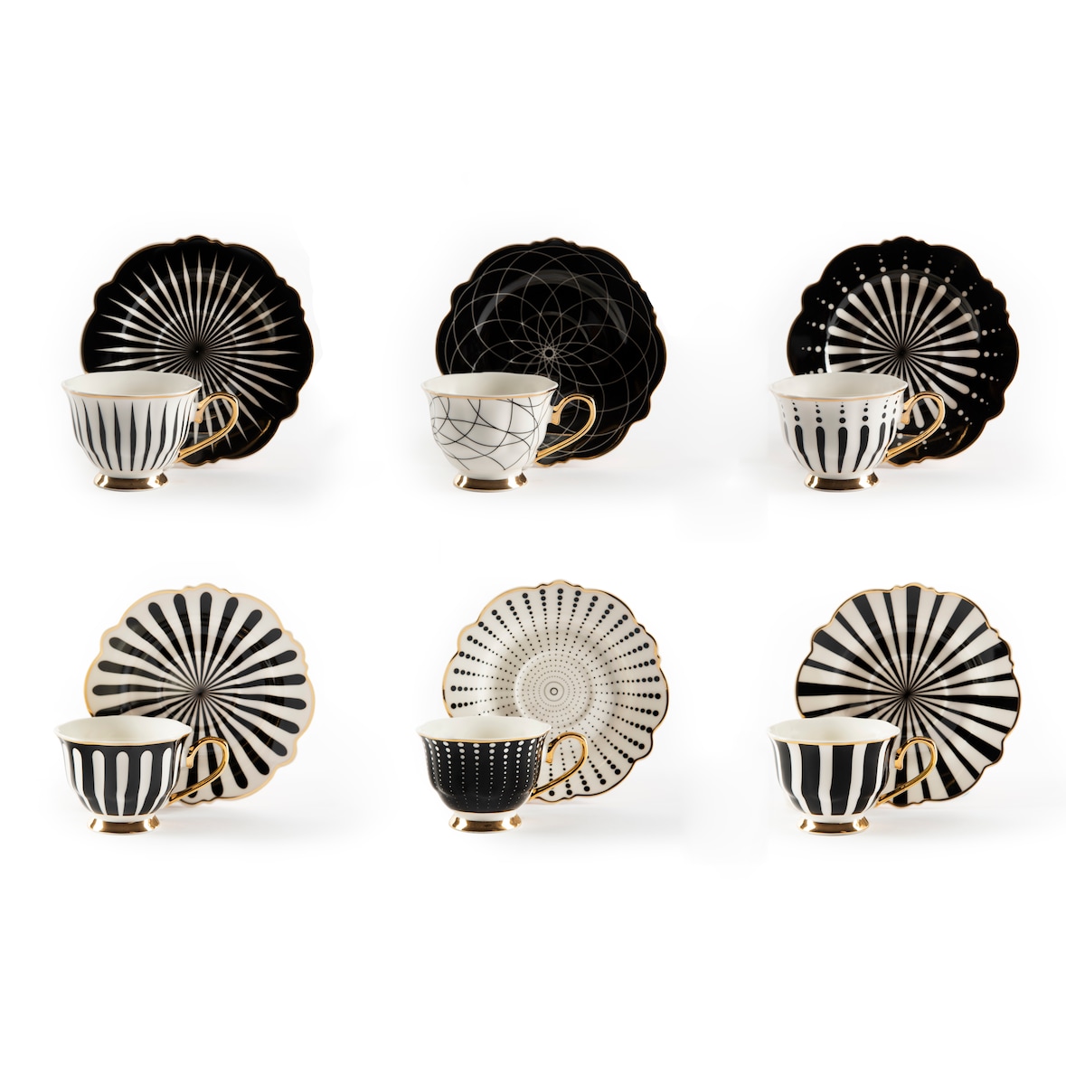 Excelsa Set mit 6 kaffeetassen und tassen Alice Porzellan 10 cl Weiß