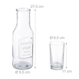 thumbnail of Relaxdays Wasserkaraffe Set mit Gläsern, 5-teiliges Set, 1,5 l, 200 ml, Karaffe ohne Deckel, Wassergläser, transparent