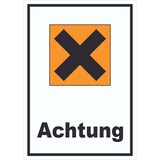 thumbnail of Schild Gefahrensymbol Gesundheitsschädlich Achtung Kreuz hochkant A3 (297x420mm)