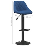 thumbnail of vidaXL Barhocker Blau Samt